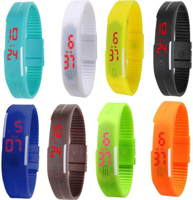 Kissu Led Magnet Band Combo of 8 Sky Blue, White, Yellow, Black, Blue, Brown, Orange And Green Watch - For Men & Women
Kissu Led Magnet Band Combo of 8 Sky Blue, White, Yellow, Black, Blue, Brown, Orange And Green Watch - For Men & Women
