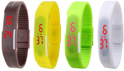 Kissu Led Magnet Band Combo of 4 Brown, Yellow, Green And White Watch - For Men & Women
Kissu Led Magnet Band Combo of 4 Brown, Yellow, Green And White Watch - For Men & Women