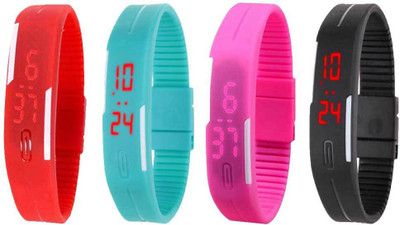 Kissu Led Magnet Band Combo of 4 Red, Sky Blue, Pink And Black Watch - For Men & Women
Kissu Led Magnet Band Combo of 4 Red, Sky Blue, Pink And Black Watch - For Men & Women