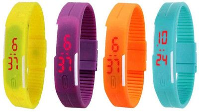 Kissu Led Magnet Band Combo of 4 Yellow, Purple, Orange And Sky Blue Watch - For Men & Women
Kissu Led Magnet Band Combo of 4 Yellow, Purple, Orange And Sky Blue Watch - For Men & Women