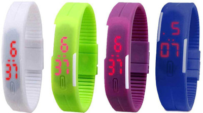Kissu Led Magnet Band Combo of 4 White, Green, Purple And Blue Watch - For Men & Women
Kissu Led Magnet Band Combo of 4 White, Green, Purple And Blue Watch - For Men & Women