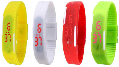 Kissu Led Magnet Band Combo of 4 Yellow, White, Red And Green Watch - For Men & Women
Kissu Led Magnet Band Combo of 4 Yellow, White, Red And Green Watch - For Men & Women