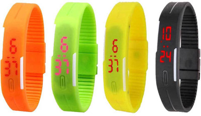 Kissu Led Magnet Band Combo of 4 Orange, Green, Yellow And Black Watch - For Men & Women
Kissu Led Magnet Band Combo of 4 Orange, Green, Yellow And Black Watch - For Men & Women