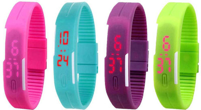 Kissu Led Magnet Band Combo of 4 Pink, Sky Blue, Purple And Green Watch - For Men & Women
Kissu Led Magnet Band Combo of 4 Pink, Sky Blue, Purple And Green Watch - For Men & Women