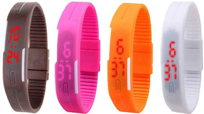 Kissu Led Magnet Band Combo of 4 Brown, Pink, Orange And White Watch - For Men & Women
Kissu Led Magnet Band Combo of 4 Brown, Pink, Orange And White Watch - For Men & Women