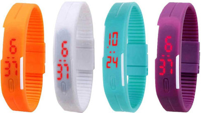 NS18 Silicone Led Magnet Band Watch Combo of 4 Orange, White, Sky Blue And Purple Watch - For Couple
NS18 Silicone Led Magnet Band Watch Combo of 4 Orange, White, Sky Blue And Purple Watch - For Couple