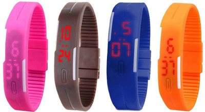 Kissu Led Magnet Band Combo of 4 Pink, Brown, Blue And Orange Watch - For Men & Women
Kissu Led Magnet Band Combo of 4 Pink, Brown, Blue And Orange Watch - For Men & Women