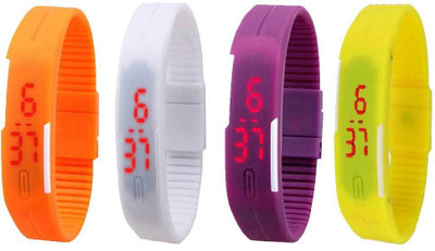 Kissu Led Magnet Band Combo of 4 Orange, White, Purple And Yellow Watch - For Men & Women
Kissu Led Magnet Band Combo of 4 Orange, White, Purple And Yellow Watch - For Men & Women