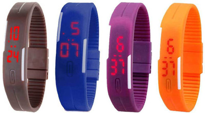 Kissu Led Magnet Band Combo of 4 Brown, Blue, Purple And Orange Watch - For Men & Women
Kissu Led Magnet Band Combo of 4 Brown, Blue, Purple And Orange Watch - For Men & Women
