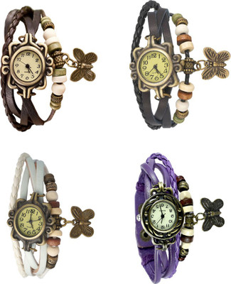 Kissu Vintage Rakhi Combo of 4 Brown, White, Black And Purple Watch - For Women
Kissu Vintage Rakhi Combo of 4 Brown, White, Black And Purple Watch - For Women