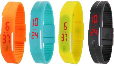 Kissu Led Magnet Band Combo of 4 Orange, Sky Blue, Yellow And Black Watch - For Men & Women
Kissu Led Magnet Band Combo of 4 Orange, Sky Blue, Yellow And Black Watch - For Men & Women