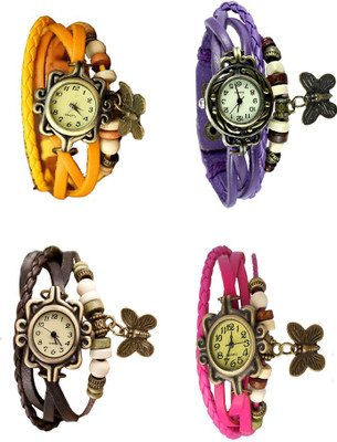 NS18 Vintage Butterfly Rakhi Combo of 4 Yellow, Brown, Purple And Pink Watch - For Women
NS18 Vintage Butterfly Rakhi Combo of 4 Yellow, Brown, Purple And Pink Watch - For Women