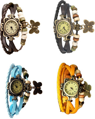 Kissu Vintage Rakhi Combo of 4 Brown, Sky Blue, Black And Yellow Watch - For Women
Kissu Vintage Rakhi Combo of 4 Brown, Sky Blue, Black And Yellow Watch - For Women
