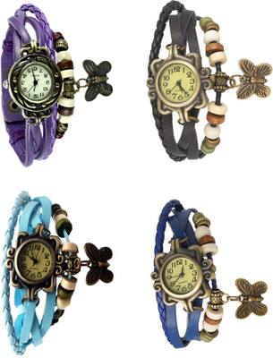 Kissu Vintage Rakhi Combo of 4 Purple, Sky Blue, Black And Blue Watch - For Women
Kissu Vintage Rakhi Combo of 4 Purple, Sky Blue, Black And Blue Watch - For Women