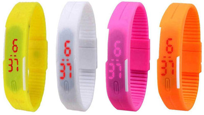 Kissu Led Magnet Band Combo of 4 Yellow, White, Pink And Orange Watch - For Men & Women
Kissu Led Magnet Band Combo of 4 Yellow, White, Pink And Orange Watch - For Men & Women