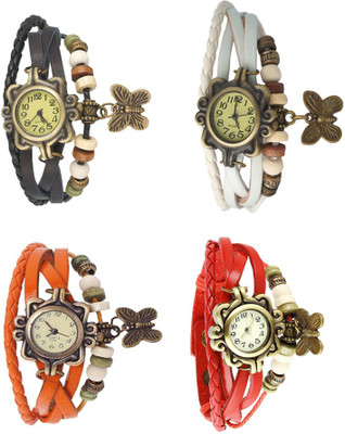 Kissu Vintage Rakhi Combo of 4 Black, Orange, White And Red Watch - For Women
Kissu Vintage Rakhi Combo of 4 Black, Orange, White And Red Watch - For Women