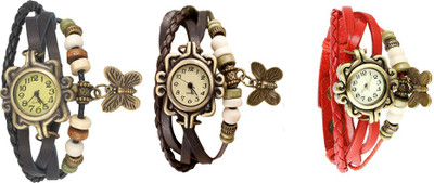 NS18 Vintage Butterfly Rakhi Watch Combo of 3 Black, Brown And Red Watch - For Women
NS18 Vintage Butterfly Rakhi Watch Combo of 3 Black, Brown And Red Watch - For Women