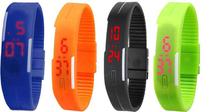 Kissu Led Magnet Band Combo of 4 Blue, Orange, Black And Green Watch - For Men & Women
Kissu Led Magnet Band Combo of 4 Blue, Orange, Black And Green Watch - For Men & Women