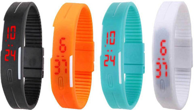 Kissu Led Magnet Band Combo of 4 Black, Orange, Sky Blue And White Watch - For Men & Women
Kissu Led Magnet Band Combo of 4 Black, Orange, Sky Blue And White Watch - For Men & Women