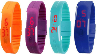 Kissu Led Magnet Band Combo of 4 Orange, Purple, Sky Blue And Blue Watch - For Men & Women
Kissu Led Magnet Band Combo of 4 Orange, Purple, Sky Blue And Blue Watch - For Men & Women