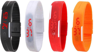 Kissu Led Magnet Band Combo of 4 Black, White, Red And Orange Watch - For Men & Women
Kissu Led Magnet Band Combo of 4 Black, White, Red And Orange Watch - For Men & Women