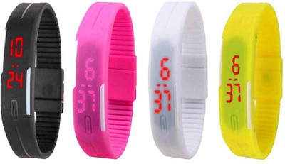 Kissu Led Magnet Band Combo of 4 Black, Pink, White And Yellow Watch - For Men & Women
Kissu Led Magnet Band Combo of 4 Black, Pink, White And Yellow Watch - For Men & Women