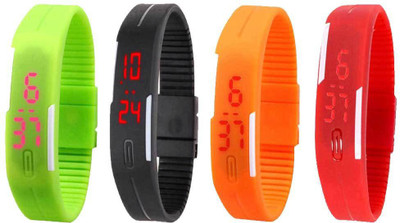 NS18 Silicone Led Magnet Band Watch Combo of 4 Green, Black, Orange And Red Watch - For Couple
NS18 Silicone Led Magnet Band Watch Combo of 4 Green, Black, Orange And Red Watch - For Couple