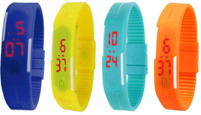 Kissu Led Magnet Band Combo of 4 Blue, Yellow, Sky Blue And Orange Watch - For Men & Women
Kissu Led Magnet Band Combo of 4 Blue, Yellow, Sky Blue And Orange Watch - For Men & Women