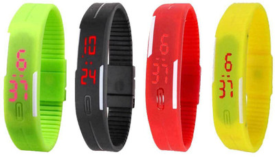 Kissu Led Magnet Band Combo of 4 Green, Black, Red And Yellow Watch - For Men & Women
Kissu Led Magnet Band Combo of 4 Green, Black, Red And Yellow Watch - For Men & Women