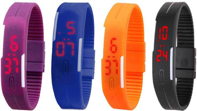 Kissu Led Magnet Band Combo of 4 Purple, Blue, Orange And Black Watch - For Men & Women
Kissu Led Magnet Band Combo of 4 Purple, Blue, Orange And Black Watch - For Men & Women