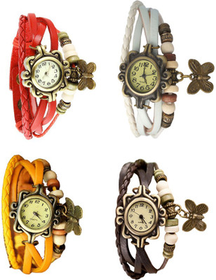 NS18 Vintage Butterfly Rakhi Combo of 4 Red, Yellow, White And Brown Watch - For Women 
NS18 Vintage Butterfly Rakhi Combo of 4 Red, Yellow, White And Brown Watch - For Women