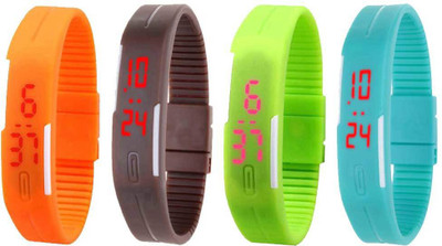 Kissu Led Magnet Band Combo of 4 Orange, Brown, Green And Sky Blue Watch - For Men & Women
Kissu Led Magnet Band Combo of 4 Orange, Brown, Green And Sky Blue Watch - For Men & Women