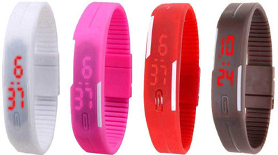 Kissu Led Magnet Band Combo of 4 White, Pink, Red And Brown Watch - For Men & Women
Kissu Led Magnet Band Combo of 4 White, Pink, Red And Brown Watch - For Men & Women