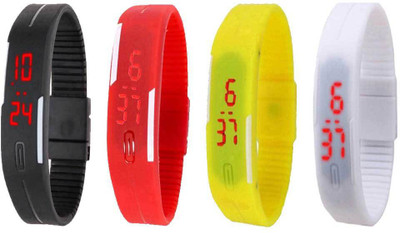 NS18 Silicone Led Magnet Band Combo of 4 Black, Red, Yellow And White Watch - For Boys & Girls
NS18 Silicone Led Magnet Band Combo of 4 Black, Red, Yellow And White Watch - For Boys & Girls