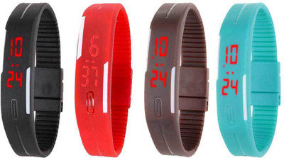 Kissu Led Magnet Band Combo of 4 Black, Red, Brown And Sky Blue Watch - For Men & Women
Kissu Led Magnet Band Combo of 4 Black, Red, Brown And Sky Blue Watch - For Men & Women