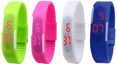 NS18 Silicone Led Magnet Band Combo of 4 Green, Pink, White And Blue Watch - For Boys & Girls
NS18 Silicone Led Magnet Band Combo of 4 Green, Pink, White And Blue Watch - For Boys & Girls