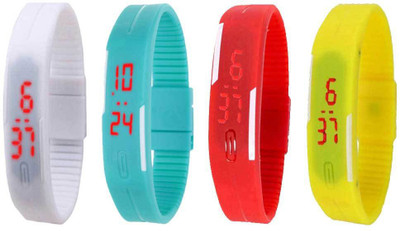 Kissu Led Magnet Band Combo of 4 White, Sky Blue, Red And Yellow Watch - For Men & Women
Kissu Led Magnet Band Combo of 4 White, Sky Blue, Red And Yellow Watch - For Men & Women