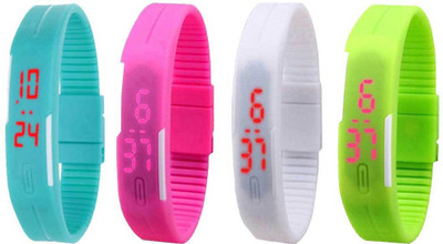 Kissu Led Magnet Band Combo of 4 Sky Blue, Pink, White And Green Watch - For Men & Women
Kissu Led Magnet Band Combo of 4 Sky Blue, Pink, White And Green Watch - For Men & Women