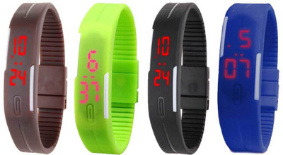 Kissu Led Magnet Band Combo of 4 Brown, Green, Black And Blue Watch - For Men & Women
Kissu Led Magnet Band Combo of 4 Brown, Green, Black And Blue Watch - For Men & Women