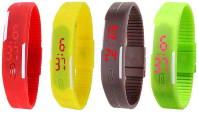 Kissu Led Magnet Band Combo of 4 Red, Yellow, Brown And Green Watch - For Men & Women
Kissu Led Magnet Band Combo of 4 Red, Yellow, Brown And Green Watch - For Men & Women
