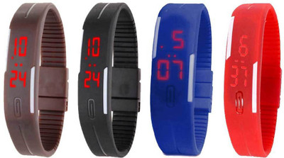 Kissu Led Magnet Band Combo of 4 Brown, Black, Blue And Red Watch - For Men & Women
Kissu Led Magnet Band Combo of 4 Brown, Black, Blue And Red Watch - For Men & Women