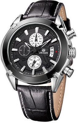 Megir MG-2020-Blk Hybrid Watch - For Men