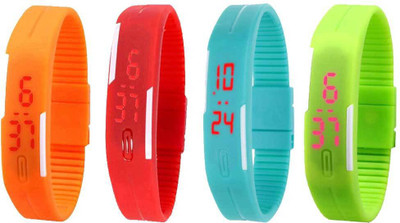 Kissu Led Magnet Band Combo of 4 Orange, Red, Sky Blue And Green Watch - For Men & Women
Kissu Led Magnet Band Combo of 4 Orange, Red, Sky Blue And Green Watch - For Men & Women
