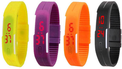 Kissu Led Magnet Band Combo of 4 Yellow, Purple, Orange And Black Watch - For Men & Women
Kissu Led Magnet Band Combo of 4 Yellow, Purple, Orange And Black Watch - For Men & Women