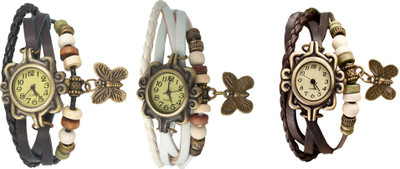NS18 Vintage Butterfly Rakhi Watch Combo of 3 Black, White And Brown Watch - For Women
NS18 Vintage Butterfly Rakhi Watch Combo of 3 Black, White And Brown Watch - For Women