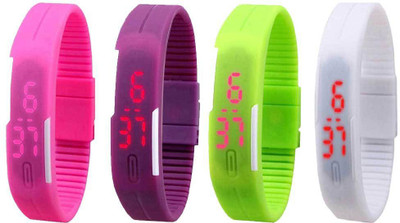 Kissu Led Magnet Band Combo of 4 Pink, Purple, Green And White Watch - For Men & Women
Kissu Led Magnet Band Combo of 4 Pink, Purple, Green And White Watch - For Men & Women