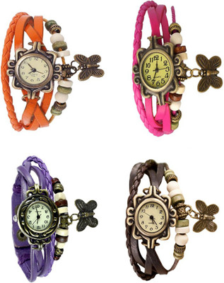NS18 Vintage Butterfly Rakhi Combo of 4 Orange, Purple, Pink And Brown Watch - For Women
NS18 Vintage Butterfly Rakhi Combo of 4 Orange, Purple, Pink And Brown Watch - For Women