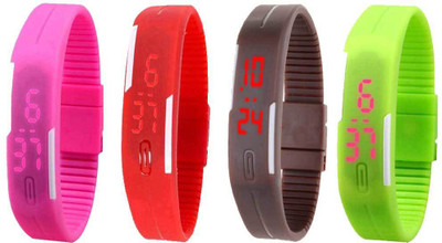 Kissu Led Magnet Band Combo of 4 Pink, Red, Brown And Green Watch - For Men & Women
Kissu Led Magnet Band Combo of 4 Pink, Red, Brown And Green Watch - For Men & Women