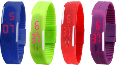Kissu Led Magnet Band Combo of 4 Blue, Green, Red And Purple Watch - For Men & Women
Kissu Led Magnet Band Combo of 4 Blue, Green, Red And Purple Watch - For Men & Women
