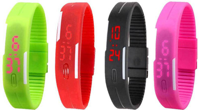 Kissu Led Magnet Band Combo of 4 Green, Red, Black And Pink Watch - For Men & Women
Kissu Led Magnet Band Combo of 4 Green, Red, Black And Pink Watch - For Men & Women